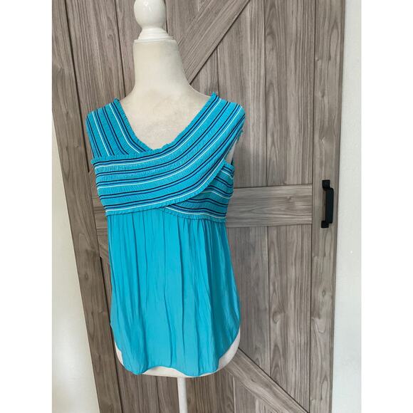 NWT Ramy Brook Small Charlie off the shoulder top in tile blue - Picture 3 of 6